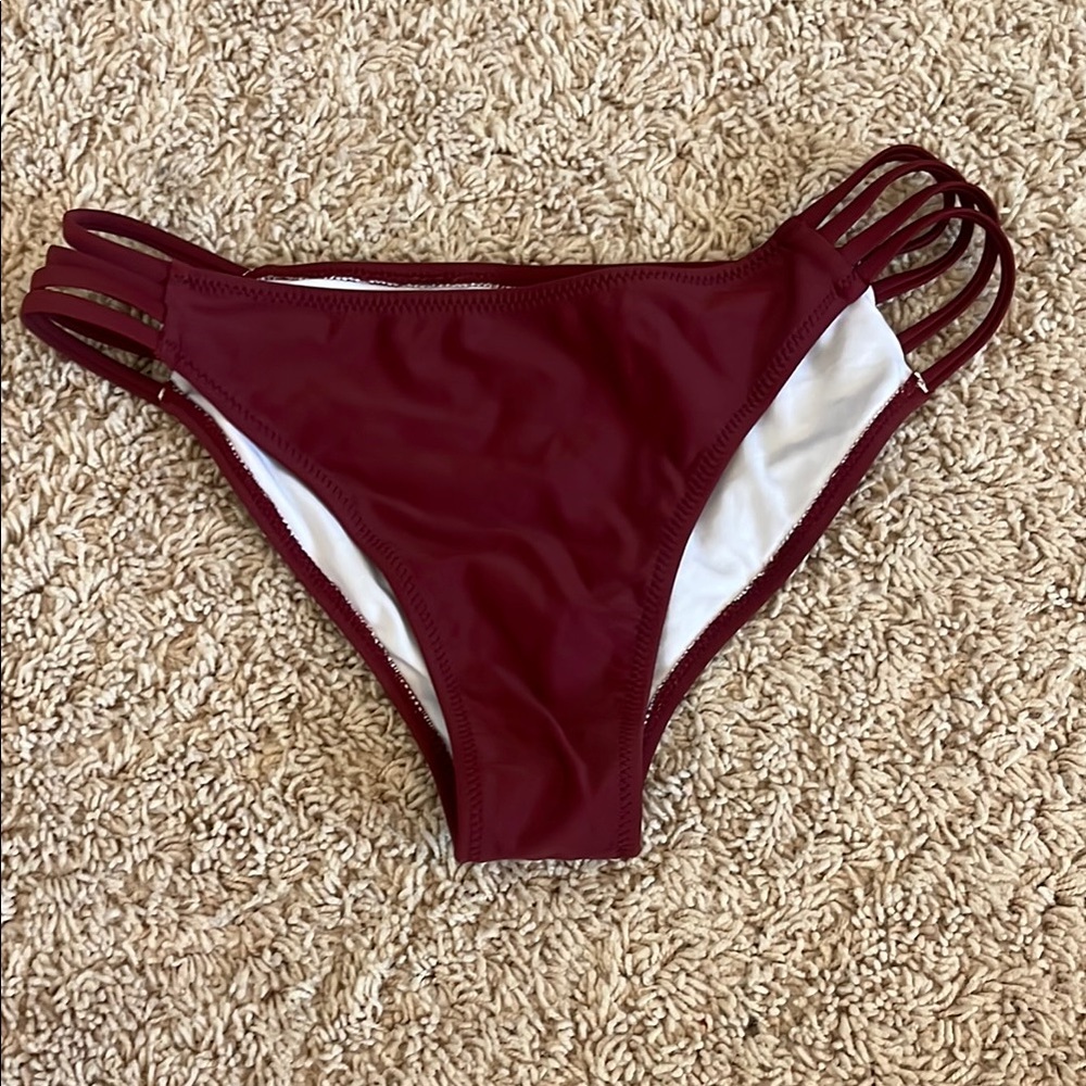 Maroon Bikini Bottom Swimwear - Picture 1 of 3